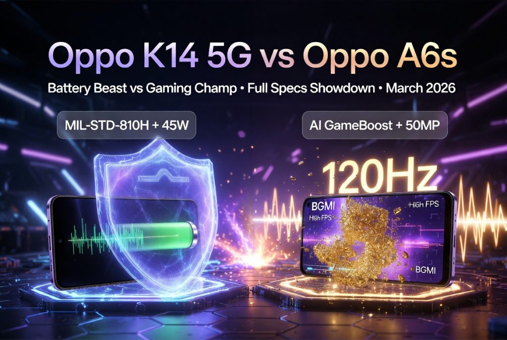 the Oppo K14 5G vs Oppo A6s specs comparison