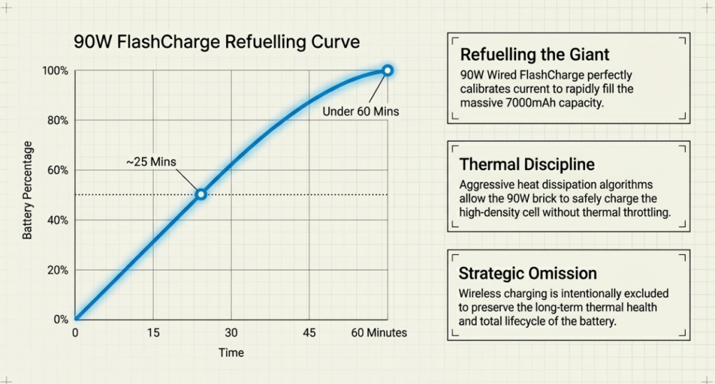 Vivo V70 FE 90W FlashCharge test