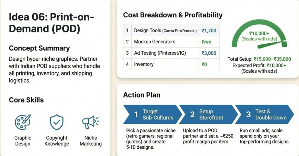 6. Print‑on‑Demand(POD) Merchandise for Niche Audiences