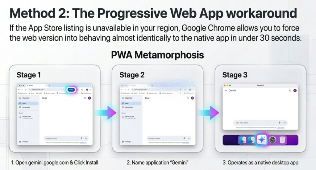 Method 2: Use Gemini on Mac via Chrome (PWA Shortcut)