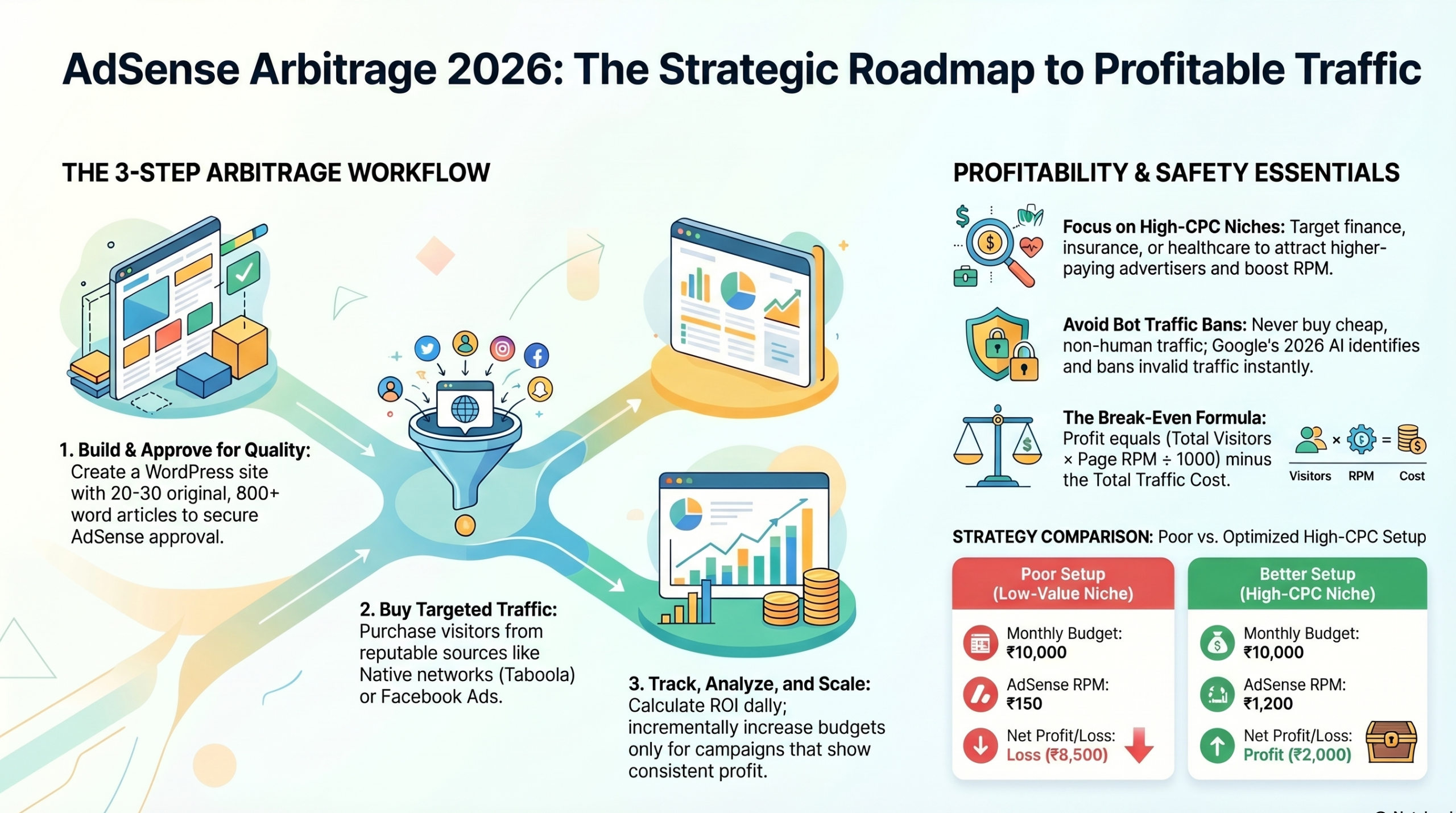 AdSense Arbitrage Explained: Setup, Profit Calculation & Mistakes to Avoid